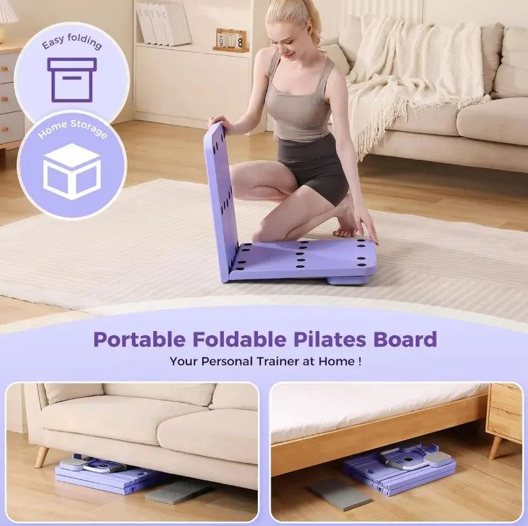 Tabla de Pilates Plegable Multifuncional con Bandas de Resistencia