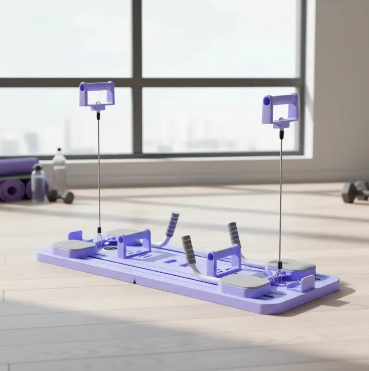Tabla de Pilates Plegable Multifuncional con Bandas de Resistencia