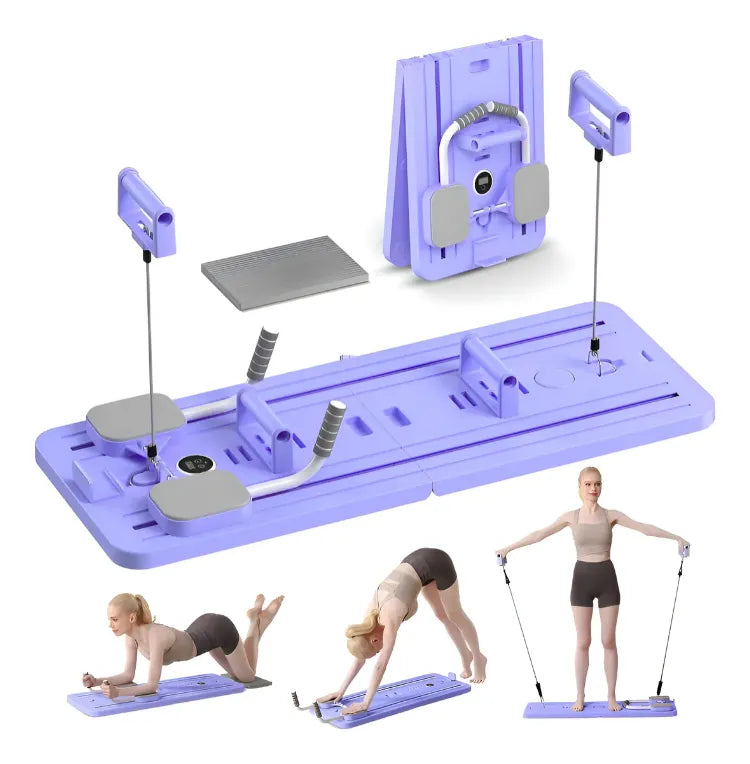 Tabla de Pilates Plegable Multifuncional con Bandas de Resistencia