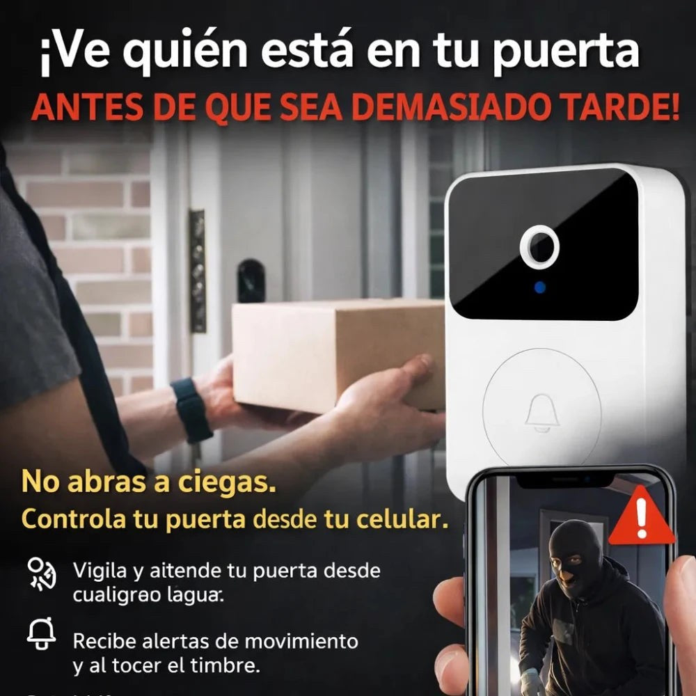 Timbre inteligente MF-5 con camara HD y su receptor inalambrico - vista 3