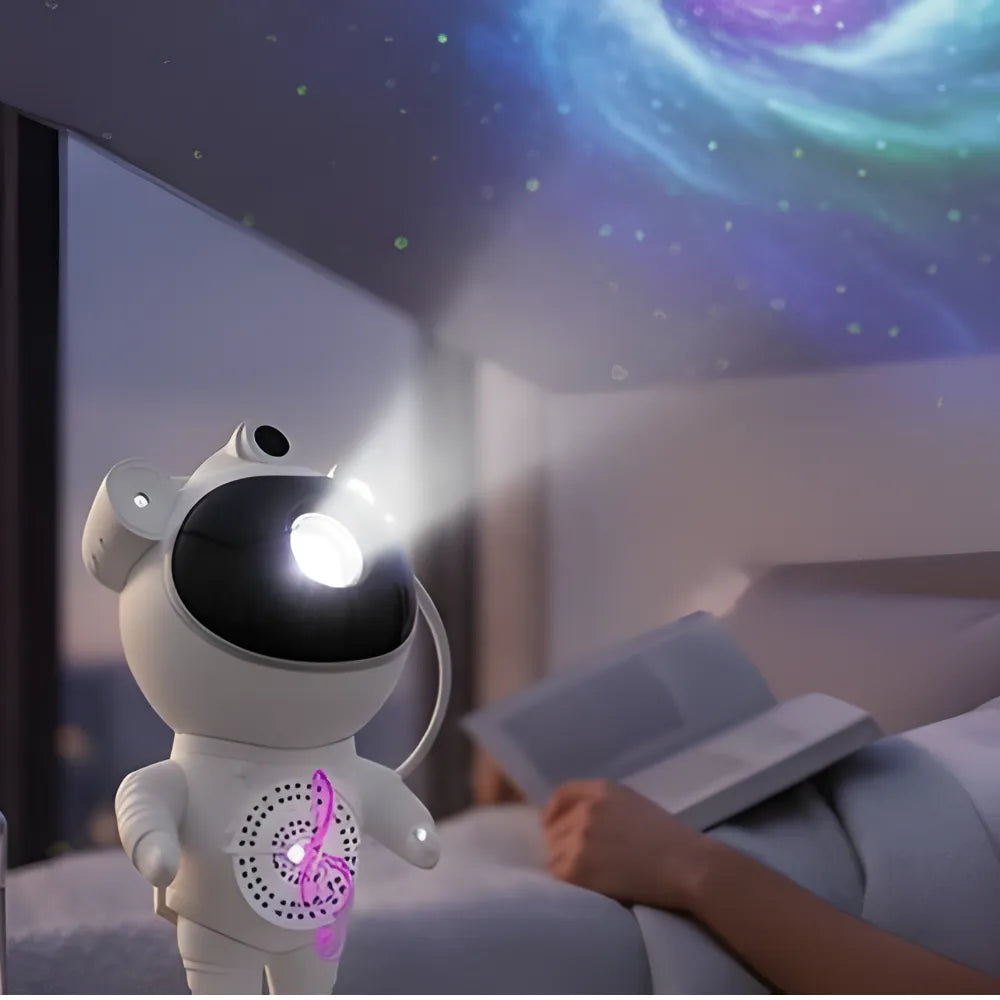 Lampara astronauta con parlante Bluetooth y luz LED de colores - vista 3
